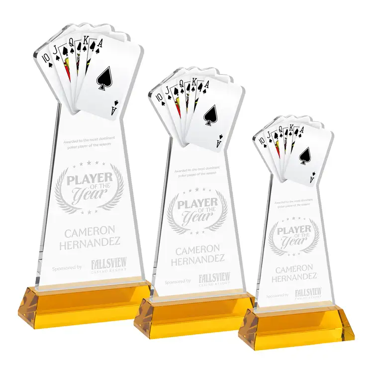 Poker Award on Hartford Base - Deep Etch #8