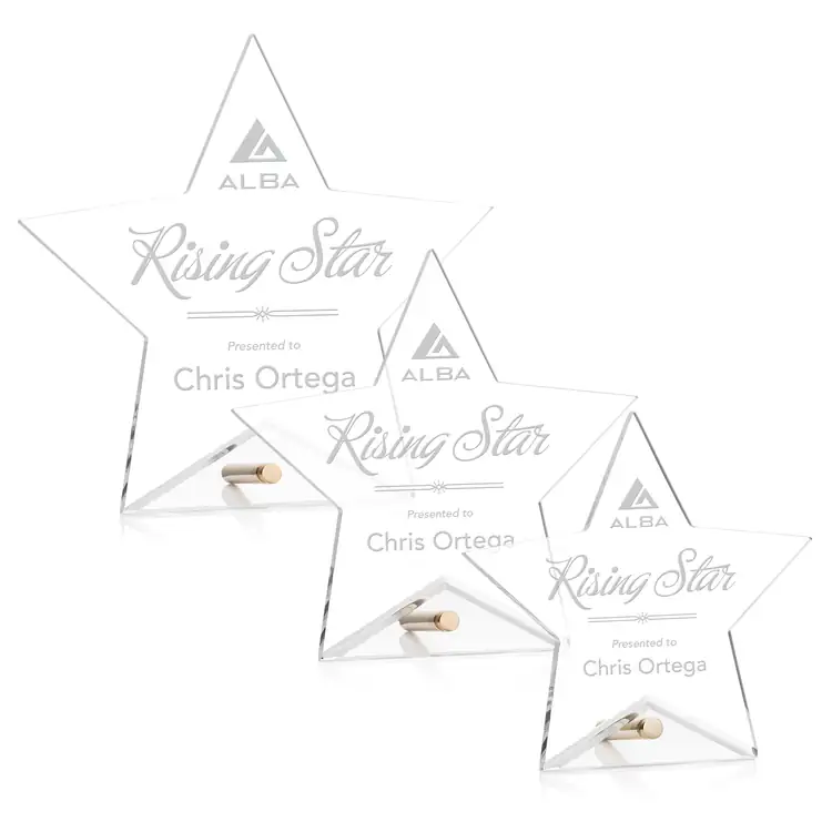 Polaris Acrylic Award - Star - Laser Engraving