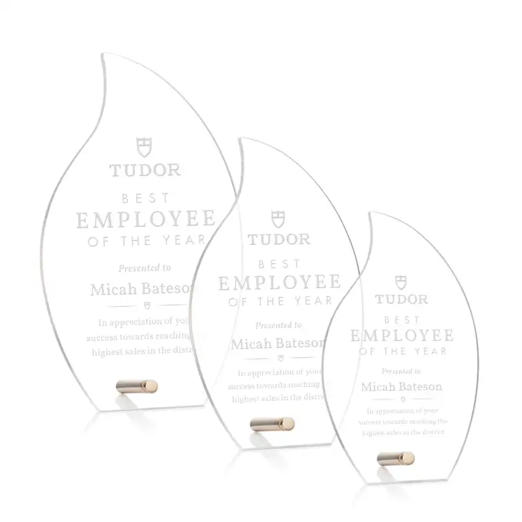 Polaris Acrylic Award - Flame - Laser Engraving