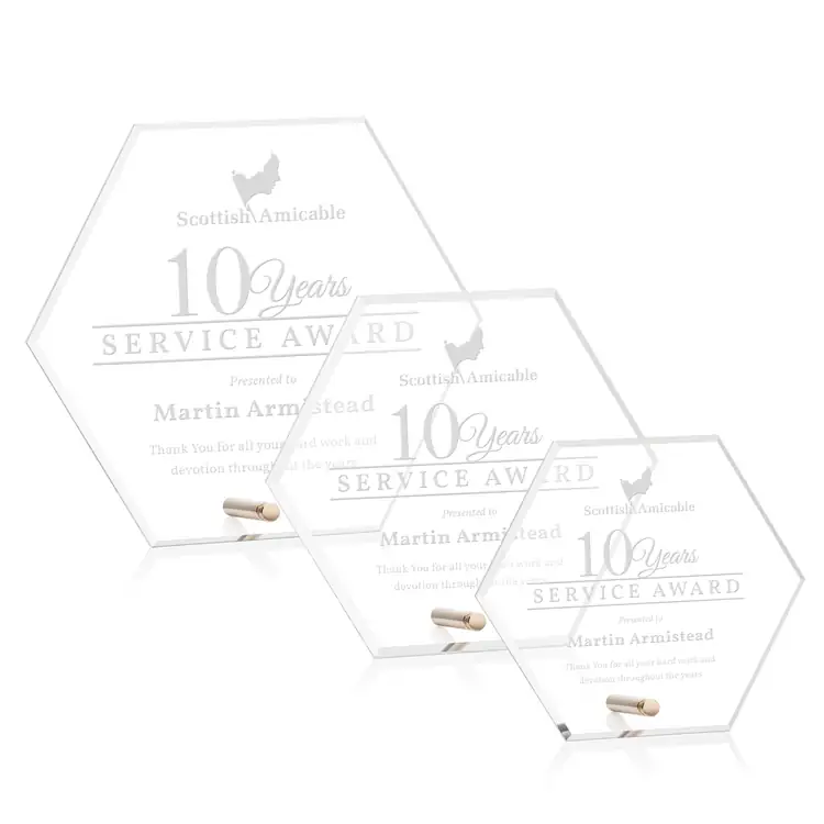 Polaris Acrylic Award - Hexagon - Laser Engraving