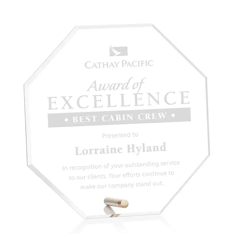 Polaris Acrylic Award - Octagon - Laser Engraving #2
