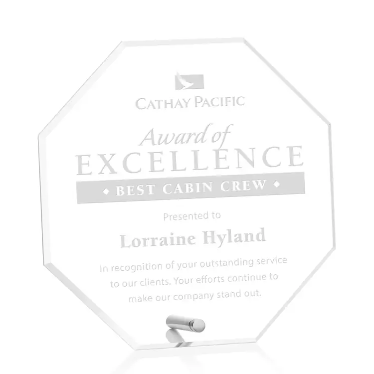 Polaris Acrylic Award - Octagon - Laser Engraving #3