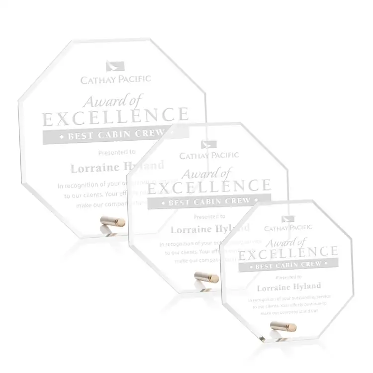 Polaris Acrylic Award - Octagon - Laser Engraving