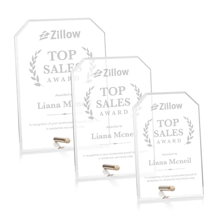 Polaris Acrylic Award - Clipped Rectangle - Laser Engraving