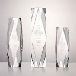 Trophée President en cristal optique - Losange facetté - Gravure