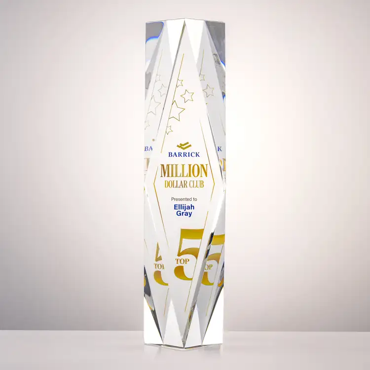 President Optical Crystal Award - Faceted Diamond - Multicolor #2
