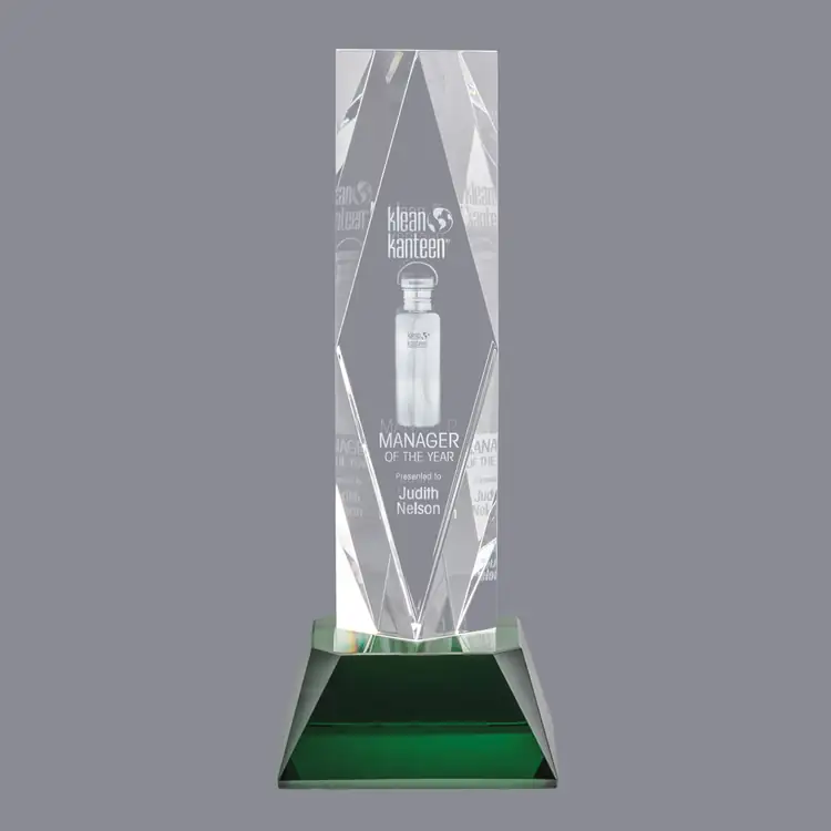 President Optical Crystal Award on Sheffield Base - Coloured - 3D Engraving #2