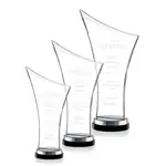 Trophée Quarton en cristal Starfire sur socle noir