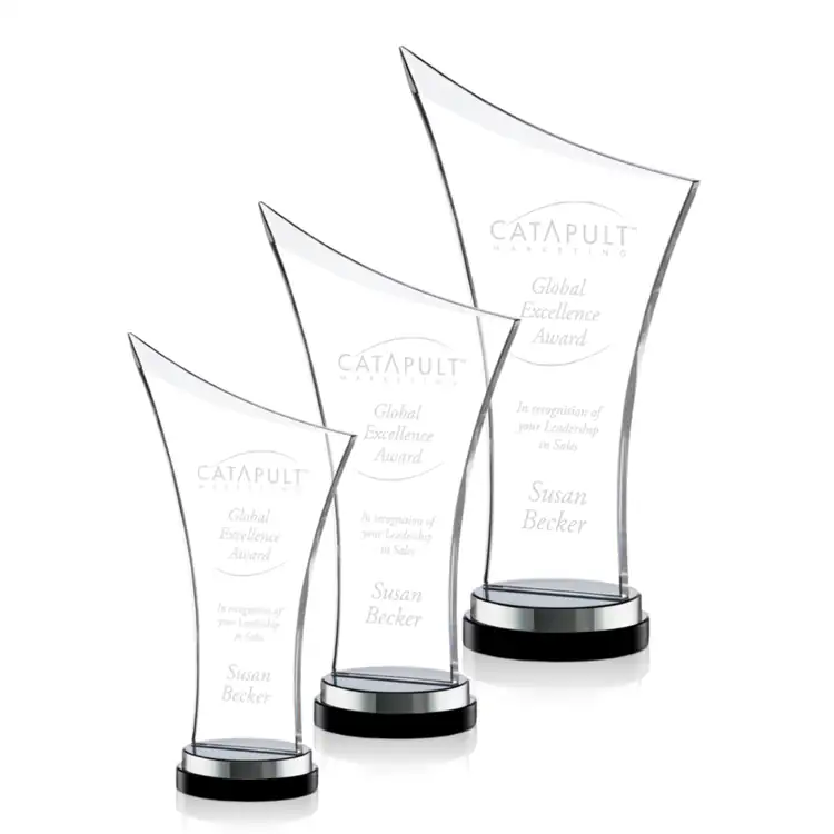 Quarton Starfire Crystal Award on Black Base