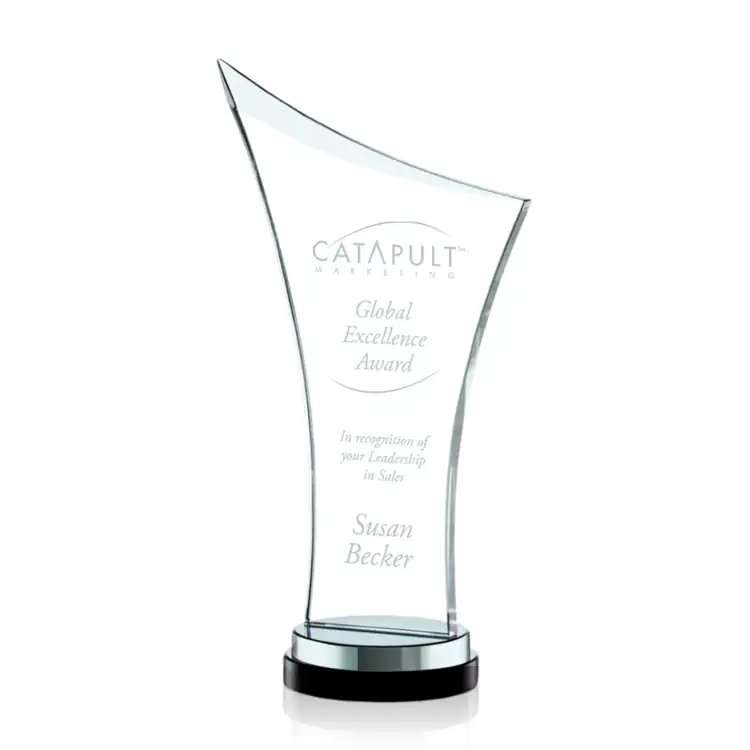Trophée Quarton en verre jade sur socle noir #3