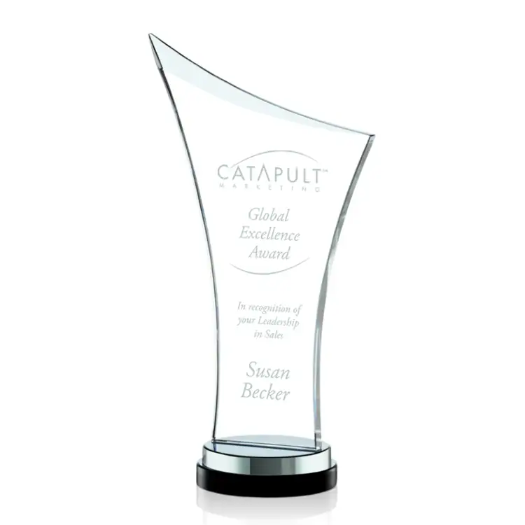 Trophée Quarton en verre jade sur socle noir #4