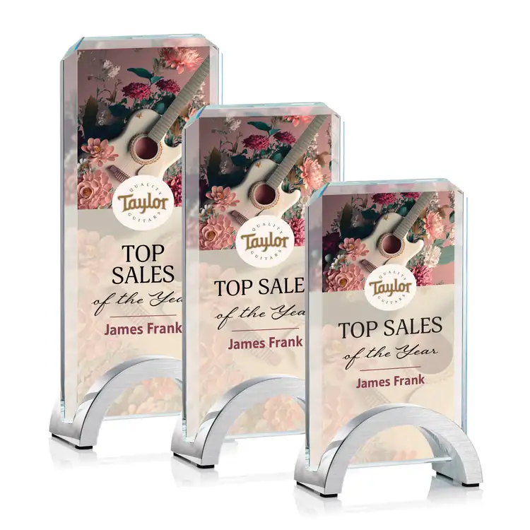 Ravel Starfire Crystal Award on Aluminum Base - Multicolor