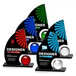 Trophée Ravenna en cristal noir - Multicolore