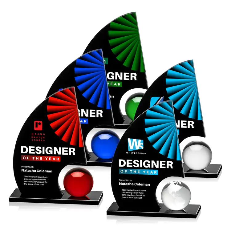 Ravenna Black Crystal Award - Multicolor