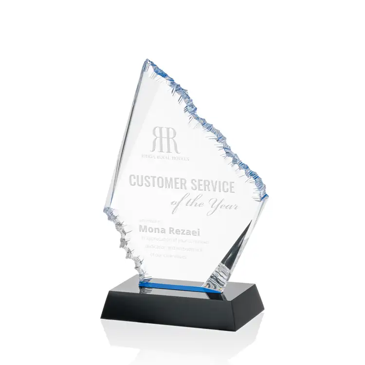 Reddington Acrylic Award with Blue Accents - Laser Engraved #3