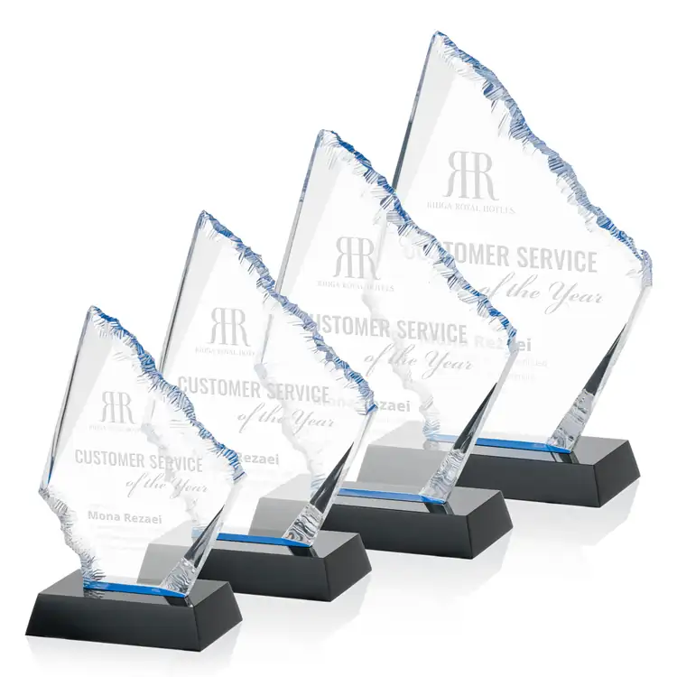 Reddington Acrylic Award with Blue Accents - Laser Engraved