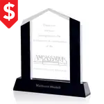 Trophée Remington en cristal optique noir et transparent
