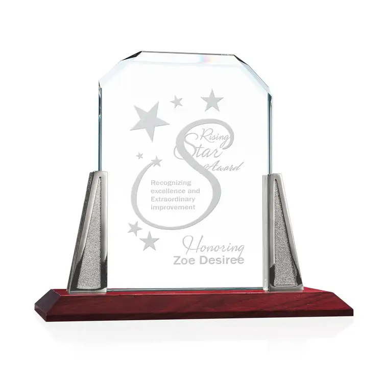 Renata Starfire Crystal Award with Pewter-Tone Accents #3