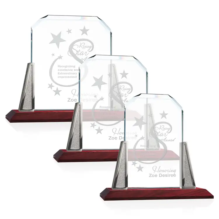 Renata Starfire Crystal Award with Pewter-Tone Accents