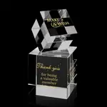 Trophée Resolution à deux cubes en cristal - Gravure