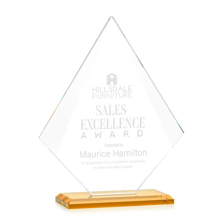 Trophée Rideau en cristal Starfire - Gravure #2