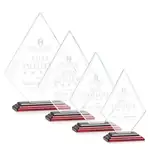 Trophée Rideau en cristal Starfire sur socle Albion au fini bois de rose - Gravure