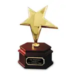 Trophée Rising Star sur socle au fini acajou