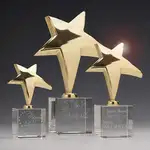 Trophée Rising Star sur socle en cristal optique