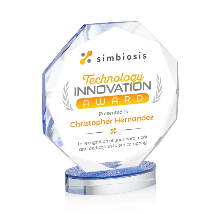 Romsley Crystal Award on Sapphire Blue Base - Multicolor #3