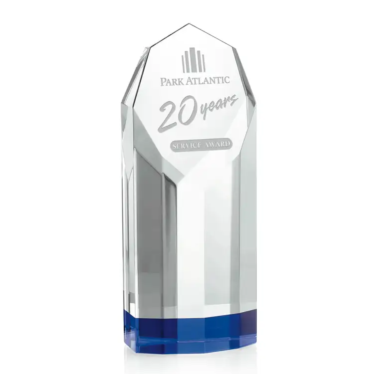 Rosseau Blue and Clear Optical Crystal Award #4