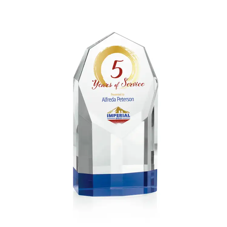 Rosseau Blue and Clear Optical Crystal Award - Multicolor #2