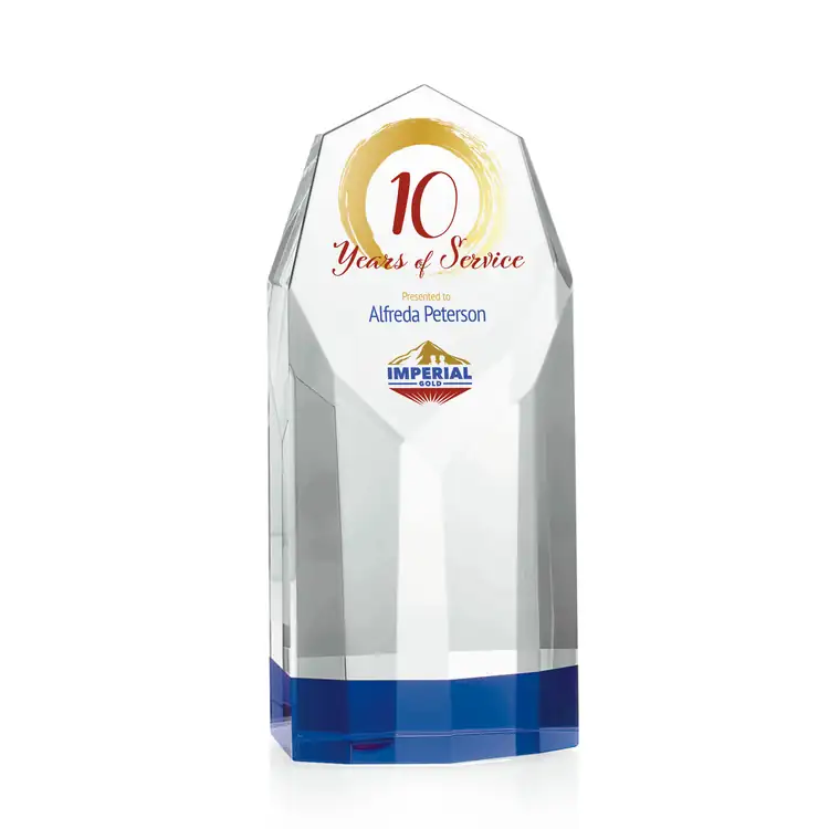 Rosseau Blue and Clear Optical Crystal Award - Multicolor #3