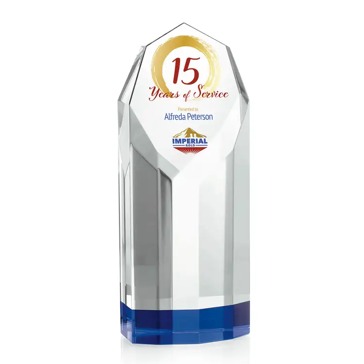 Rosseau Blue and Clear Optical Crystal Award - Multicolor #4