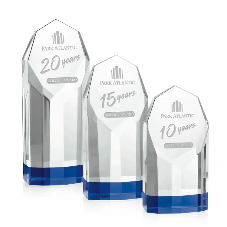 Rosseau Blue and Clear Optical Crystal Award