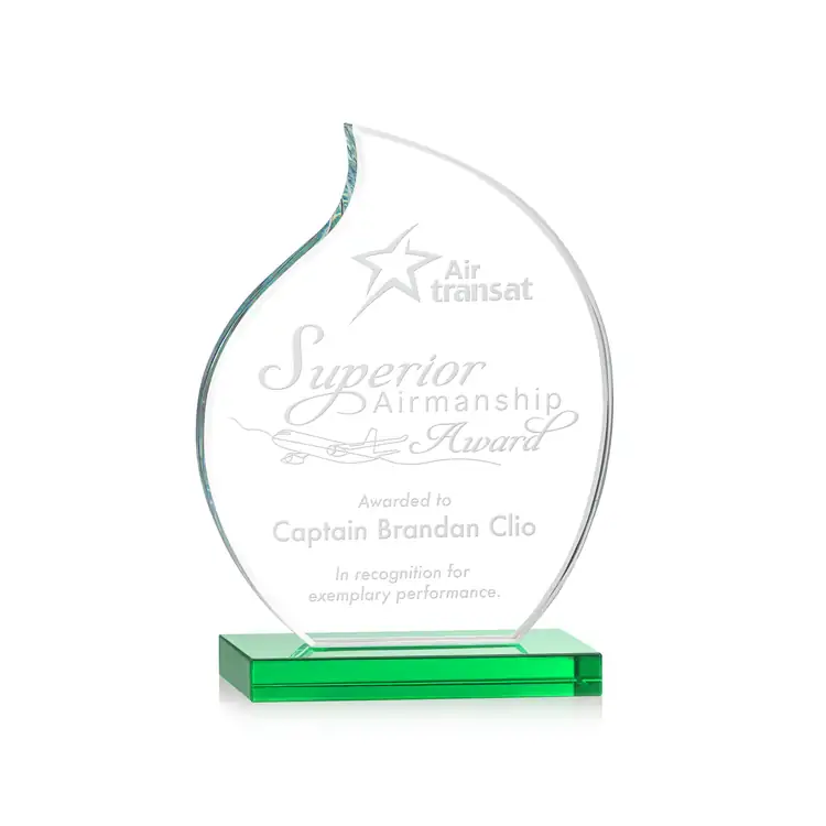 Trophée Rothbury en cristal Starfire - Flamme - Gravure #5