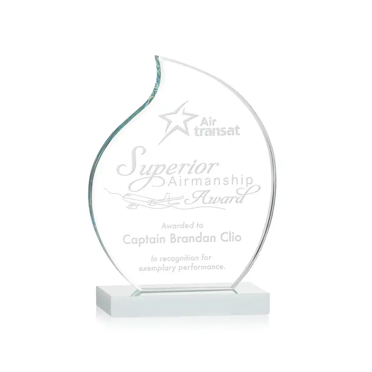 Trophée Rothbury en cristal Starfire - Flamme - Gravure #7