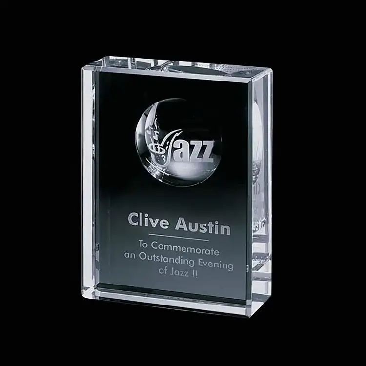 Trophée Rowland rectangulaire en cristal optique #2