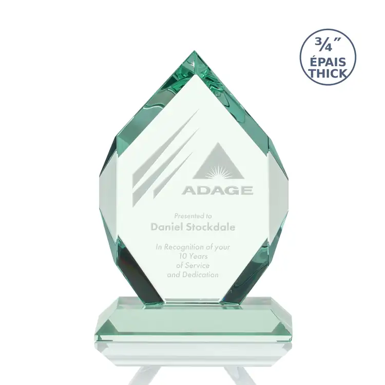 Royal Diamond Jade Glass Award - Deep Etch #2