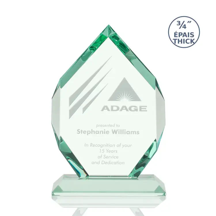 Royal Diamond Jade Glass Award - Deep Etch #3
