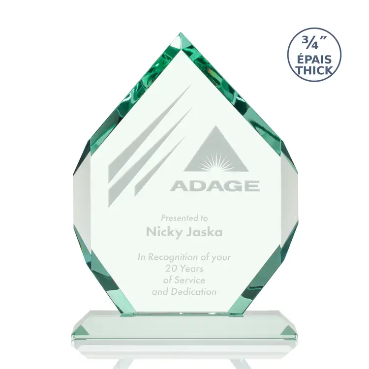 Royal Diamond Jade Glass Award - Deep Etch #4