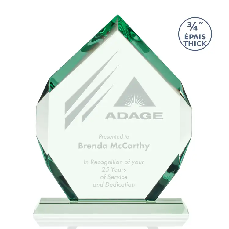 Royal Diamond Jade Glass Award - Deep Etch #5