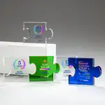 Trophée Rune en cristal optique - Pièce de casse-tête - Multicolore