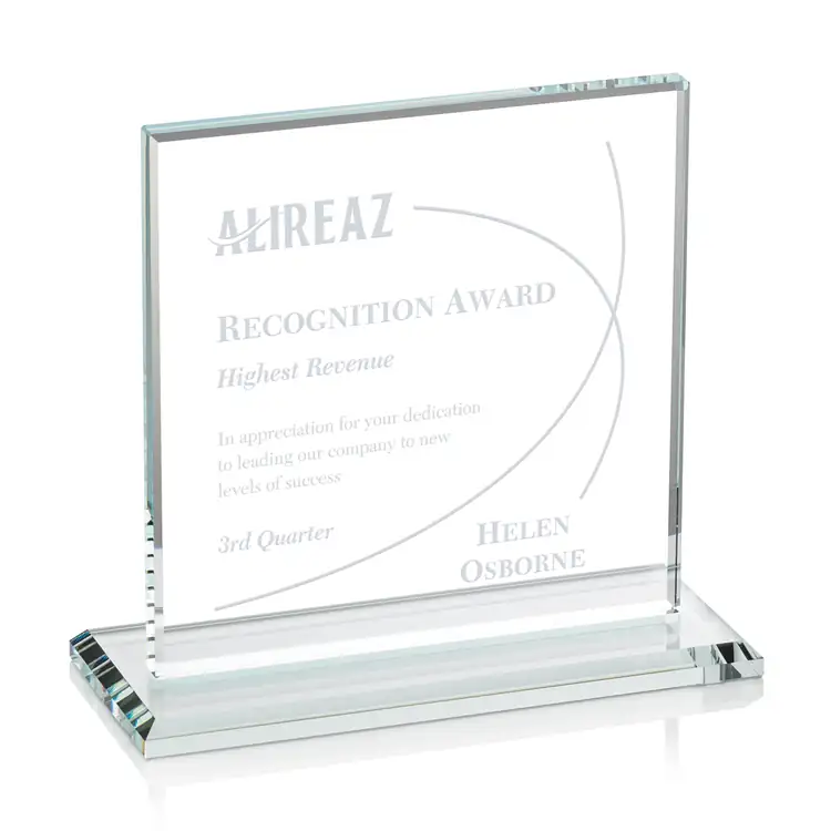 Trophée Sahara en cristal Starfire sur socle transparent - Gravure #5