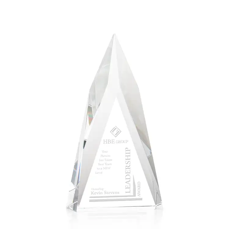 Salisbury Spire Optical Crystal Award - Deep Etch #2