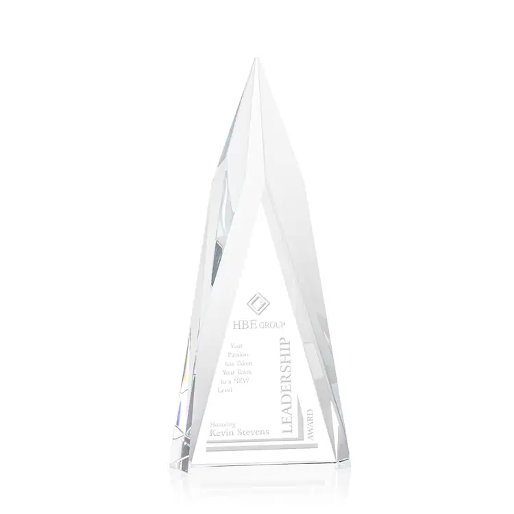 Salisbury Spire Optical Crystal Award - Deep Etch #3