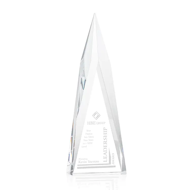 Salisbury Spire Optical Crystal Award - Deep Etch #4