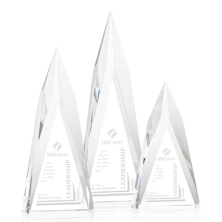 Salisbury Spire Optical Crystal Award - Deep Etch