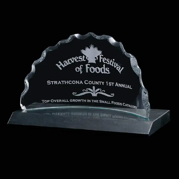 Saratoga Jade Glass Award - Deep Etch