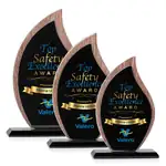 Trophée Scollard en bois et cristal en forme de flamme - Multicolore