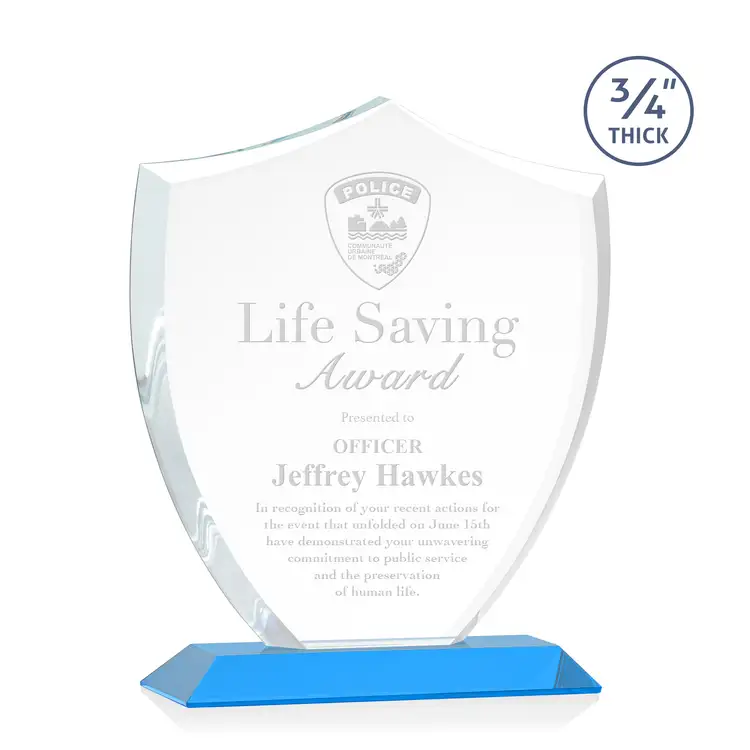 Scudo Shield Award - Starfire Crystal - Engraved #10